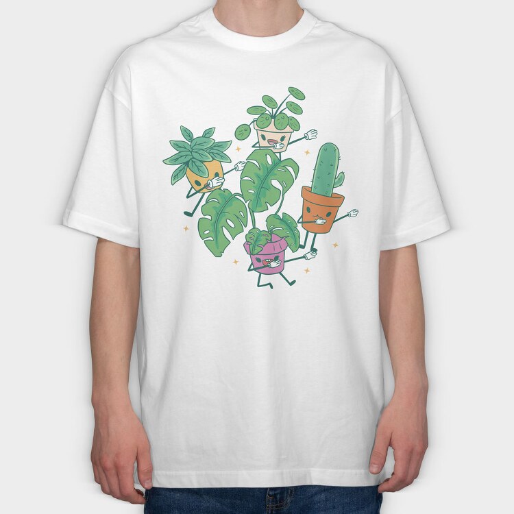 Dabbing Plants Cute, Tricou Oversize Barbati (Unisex)