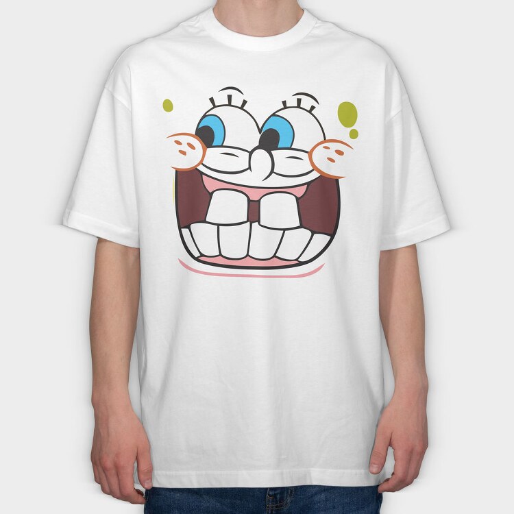 SpongeBob face 11, Tricou Oversize Barbati (Unisex)