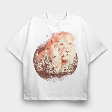 Forest Lion, Tricou Oversize Barbati (Unisex)
