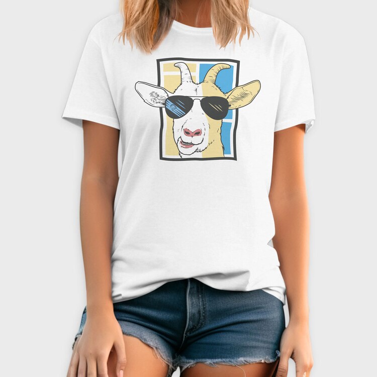 Goat With Sunglasses, Tricou Barbati (Unisex)