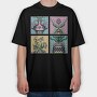 Four Flower Vase Tote, Tricou Oversize Barbati (Unisex)