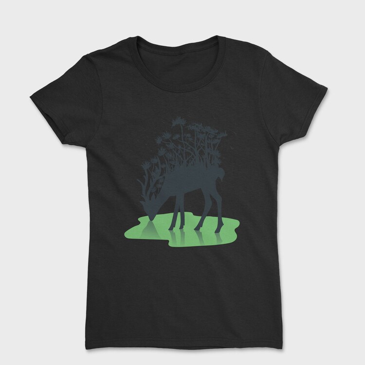 Forest Deer Silhouette, Tricou Femei