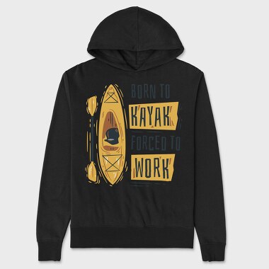 Born To Kayak, Hanorac Oversize Barbati (Unisex)
