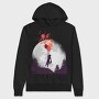 Boy And Teddy Bear Floating, Hanorac Oversize Barbati (Unisex)