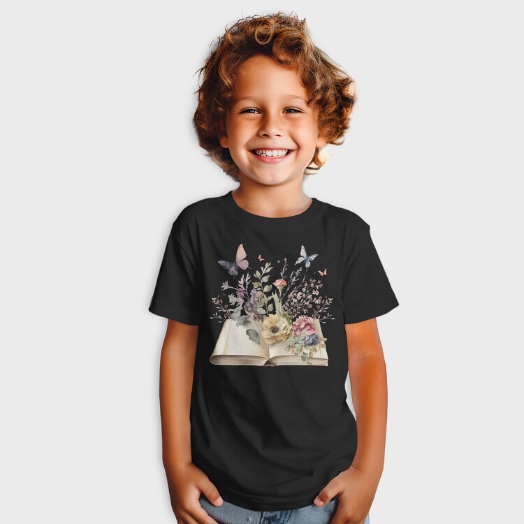 Watercolor Book Flowers, Tricou Copii