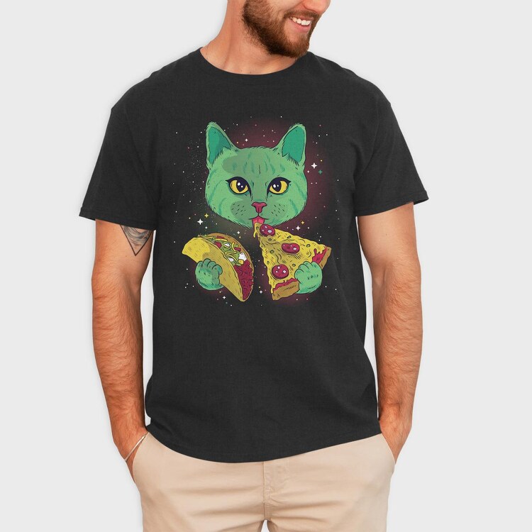 Cosmic Cat, Tricou Barbati (Unisex)