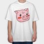 Cute Pig Piggy, Tricou Oversize Barbati (Unisex)