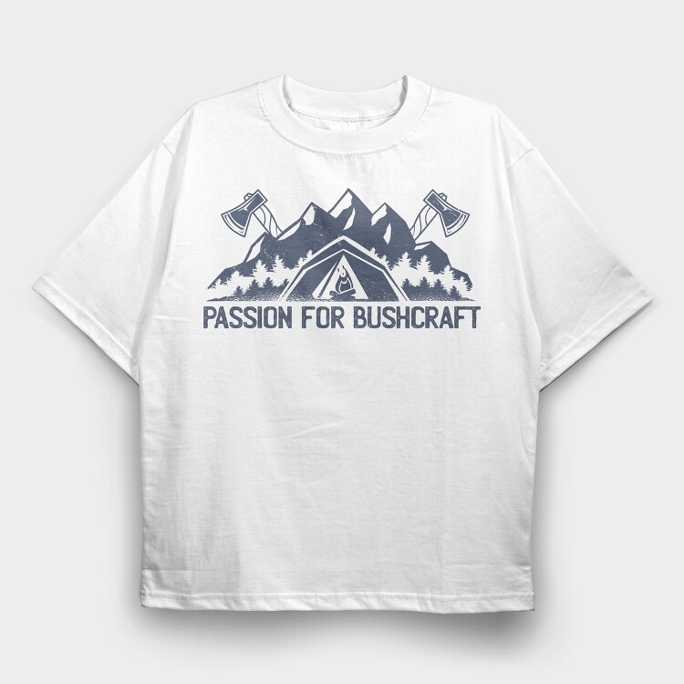 Bushcraft Passion For, Tricou Oversize Barbati (Unisex)