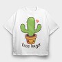 Cactus Hugs Cute 01, Tricou Oversize Barbati (Unisex)