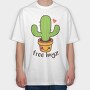Cactus Hugs Cute 01, Tricou Oversize Barbati (Unisex)