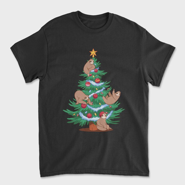 Sloth Christmas Tree, Tricou Barbati (Unisex)