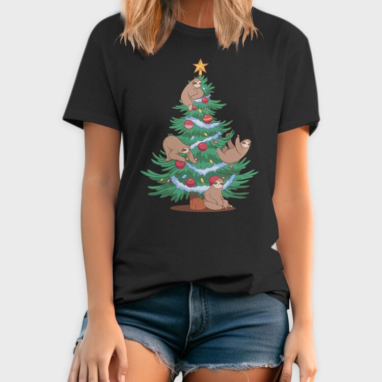 Sloth Christmas Tree, Tricou Barbati (Unisex)