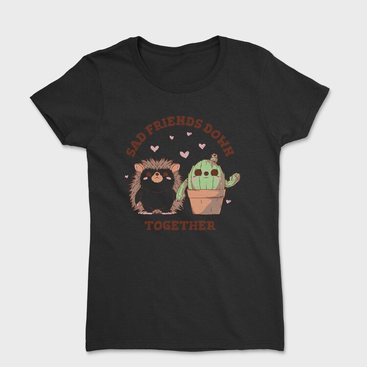 Cactus And Hedgehog Friends Cute, Tricou Femei