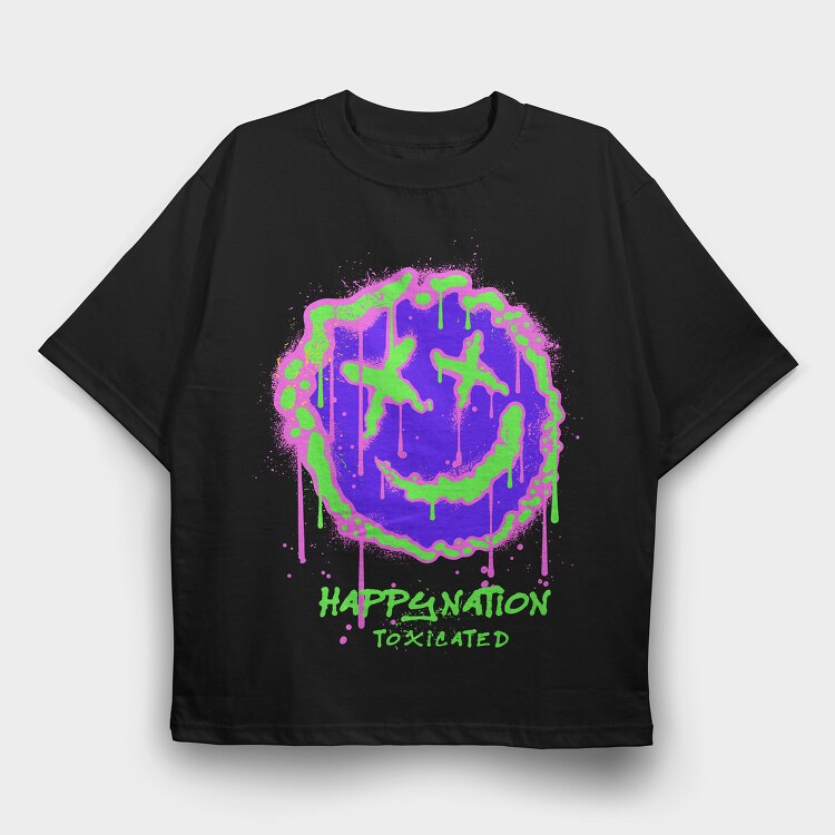 Smile Face, Tricou Oversize Barbati (Unisex)