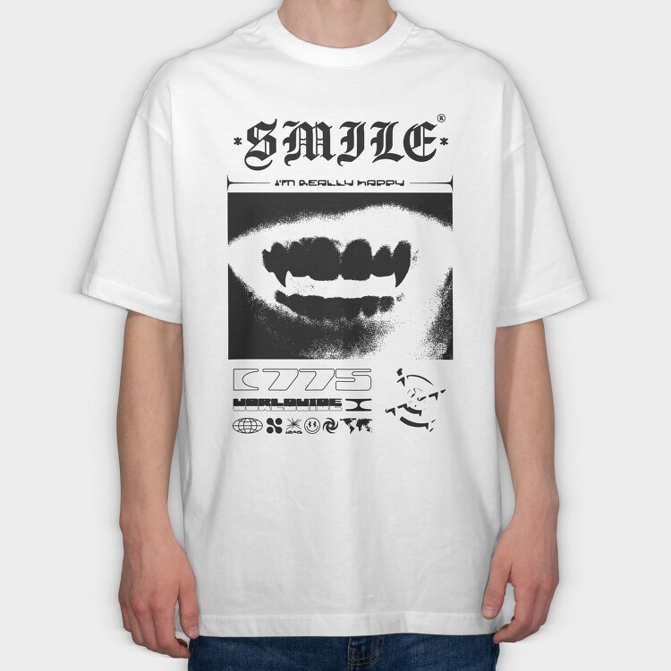 Smile 1, Tricou Oversize Barbati (Unisex)