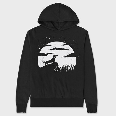 Dog Full Moon, Hanorac Oversize Barbati (Unisex)