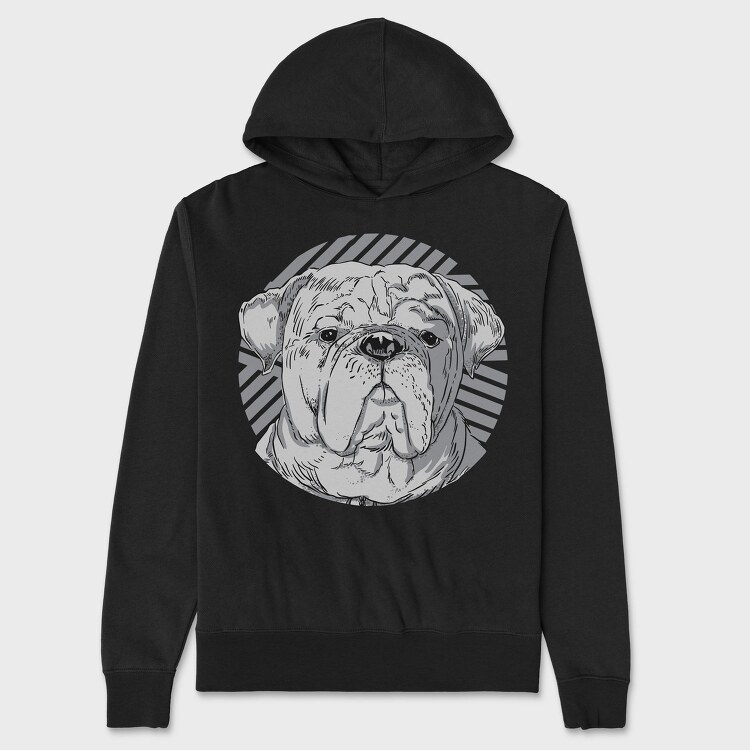 Dog Realistic Portrait, Hanorac Oversize Barbati (Unisex)