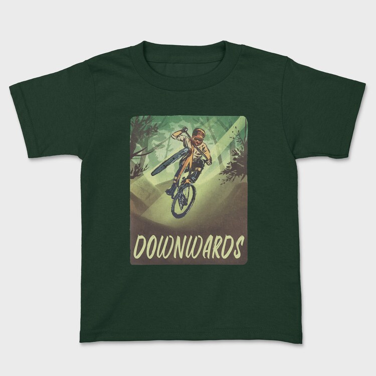 Downhill Biking Mountain Bike Downwards, Tricou Copii