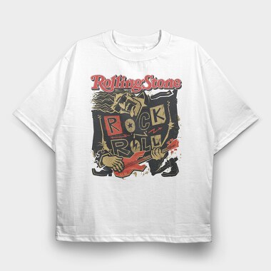 ROLLING STONE Rock N Roll, Tricou Oversize Barbati (Unisex)