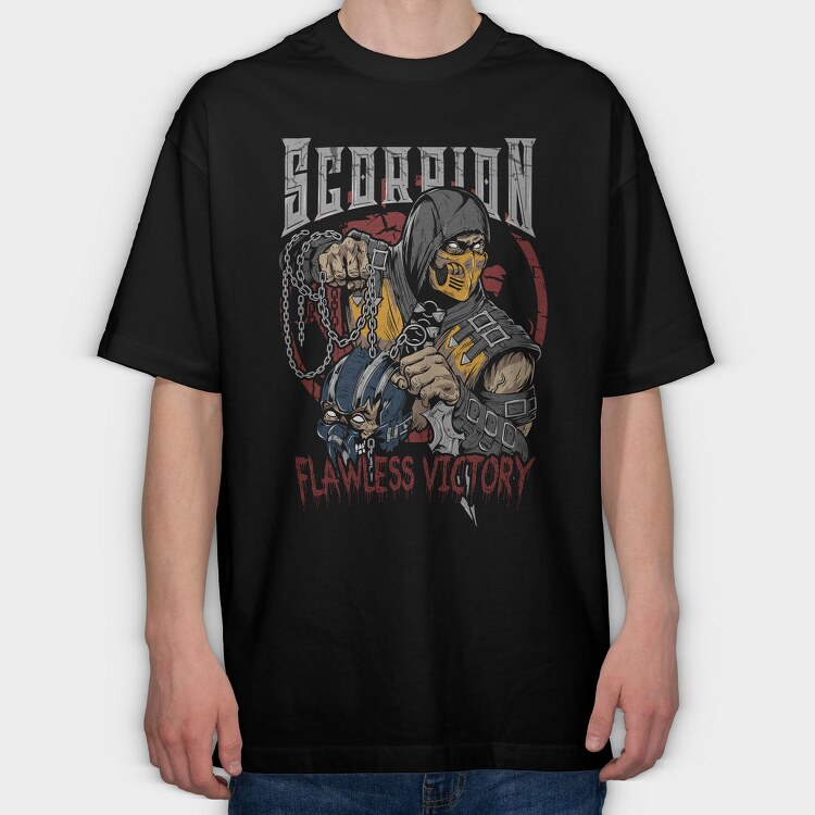 Scorpion Flawless Victory Mortal Kombat, Tricou Oversize Barbati (Unisex)