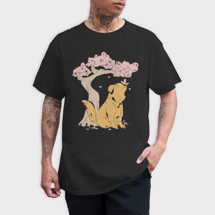 Golden With Butterfly, Tricou Barbati (Unisex)