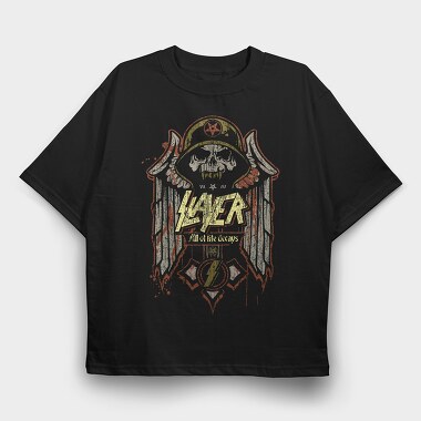 SLAYER, Tricou Oversize Barbati (Unisex)