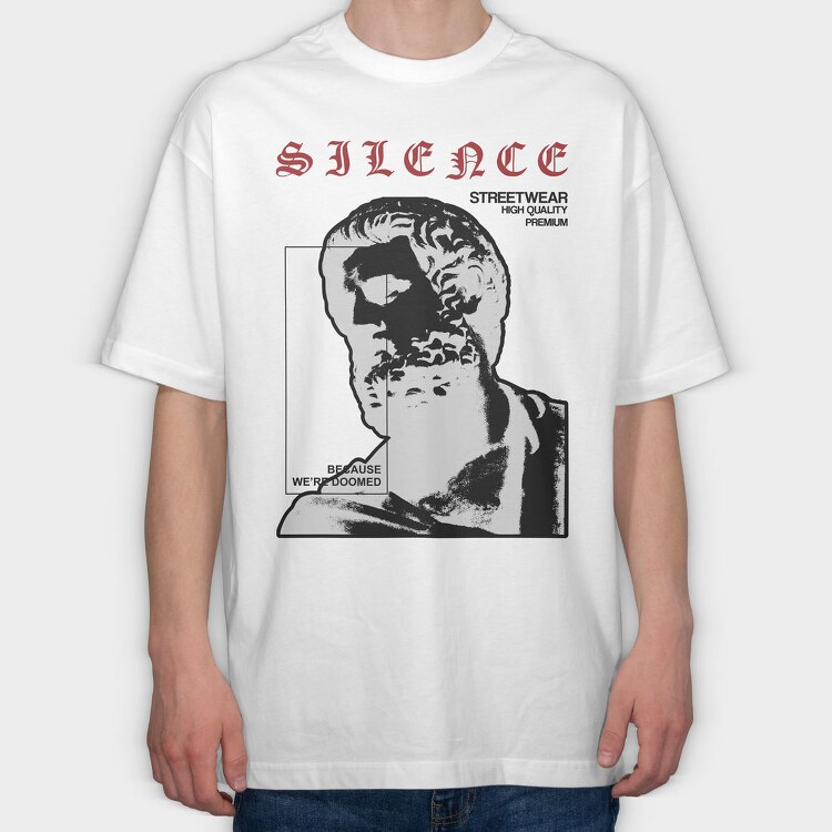 Silence 1, Tricou Oversize Barbati (Unisex)