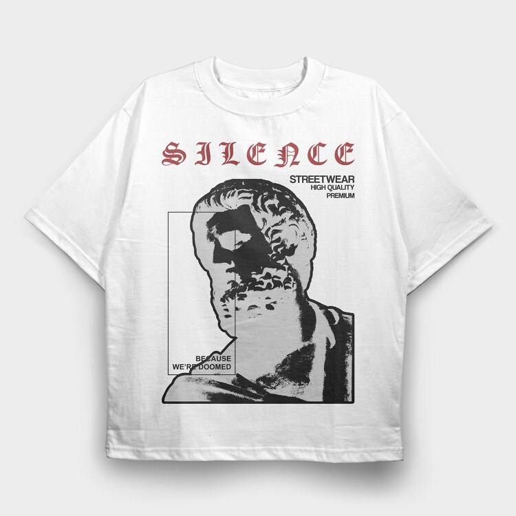 Silence 1, Tricou Oversize Barbati (Unisex)