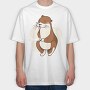 Cute Otter Cartoon, Tricou Oversize Barbati (Unisex)