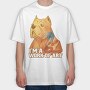 Cute Pitbull Dog Animal Yakuza, Tricou Oversize Barbati (Unisex)
