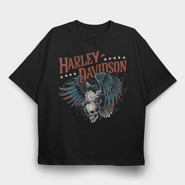 Harley Davidson Indian Eagle, Tricou Oversize Barbati (Unisex)