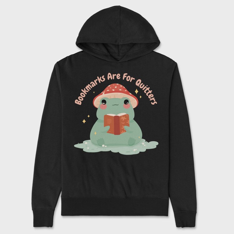 Frog Reading Book Cute, Hanorac Oversize Barbati (Unisex)