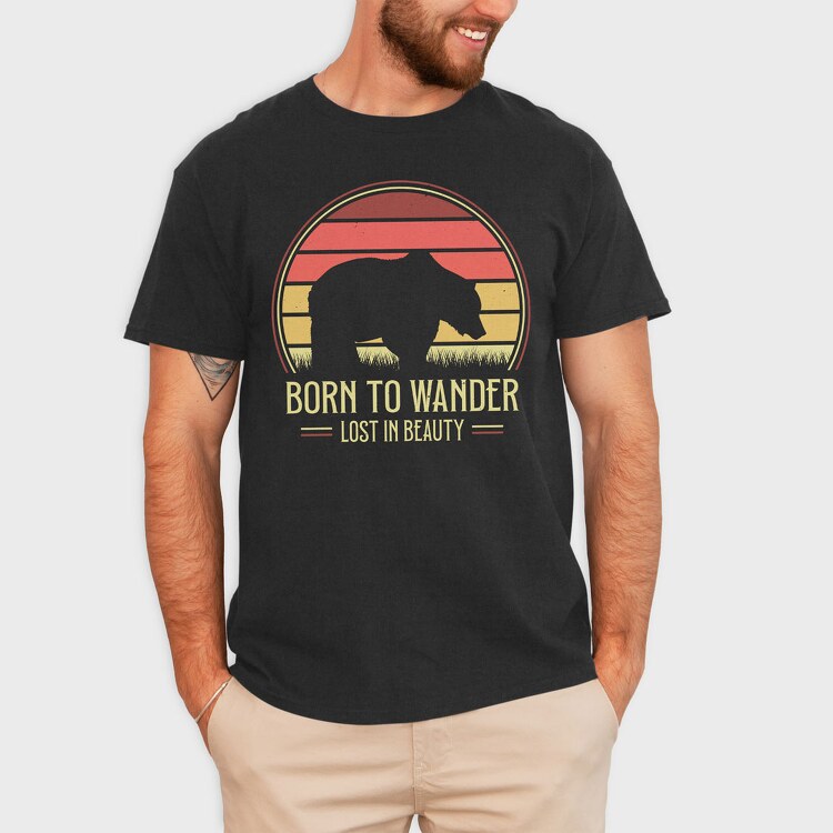 Born to Wander Lost in Beauty, Tricou Barbati (Unisex)