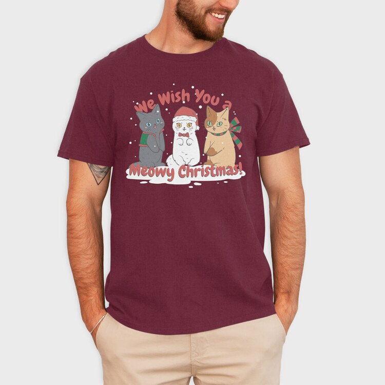 We Wish You a Meowy Christmas, Tricou Barbati (Unisex)