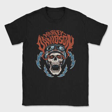 Harley Davidson Skull Biker, Tricou Barbati (Unisex)