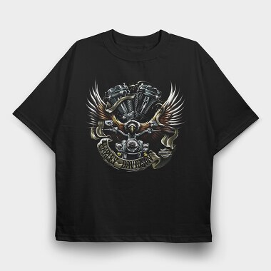 Harley Eagle Biker Flag 2, Tricou Oversize Barbati (Unisex)