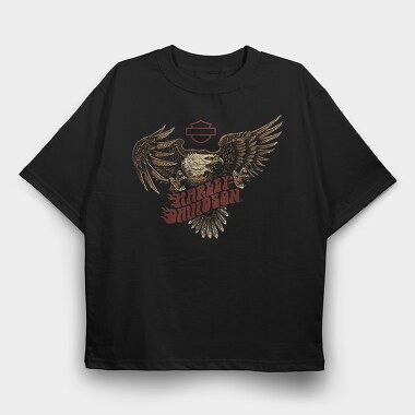 Harley Eagle Biker Flag, Tricou Oversize Barbati (Unisex)
