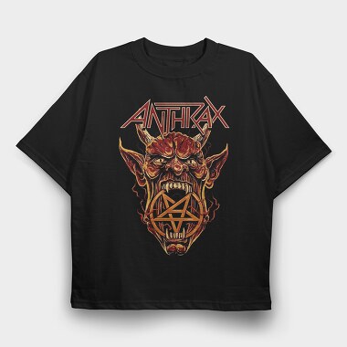 Anthrax Devil Pentagram, Tricou Oversize Barbati (Unisex)