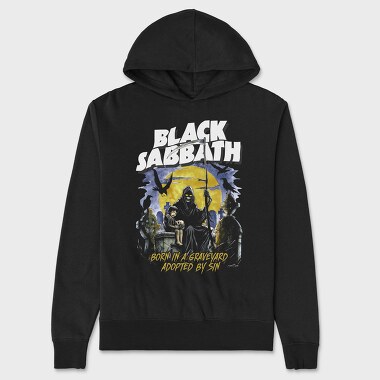 Black Sabbath Graveyard Sin, Hanorac Oversize Barbati (Unisex)