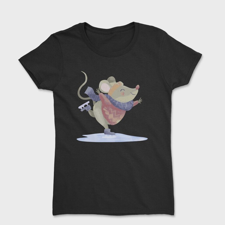 Ice Skating Mouse, Tricou Femei