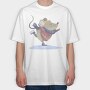 Ice Skating Mouse, Tricou Oversize Barbati (Unisex)