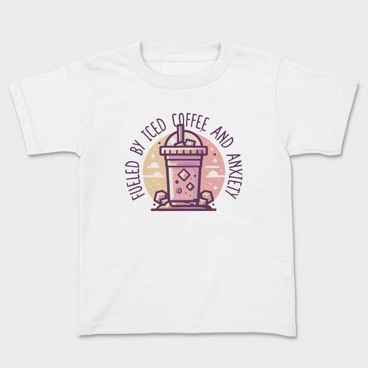 Iced Coffee And Anxiety Quote, Tricou Copii