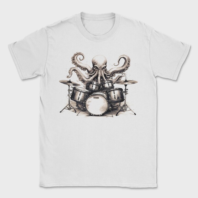 Imaginative Octopus Drummer Playing Drums, Tricou Barbati (Unisex)