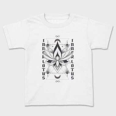 Inner Lotus Flower Monochrome Tote, Tricou Copii