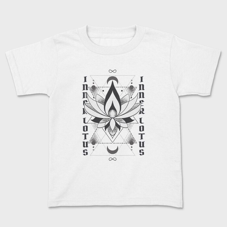 Inner Lotus Flower Monochrome Tote, Tricou Copii