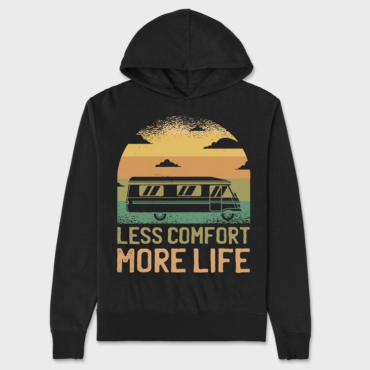 Camper Van Transportation Less Comfort More Life, Hanorac Oversize Barbati (Unisex)