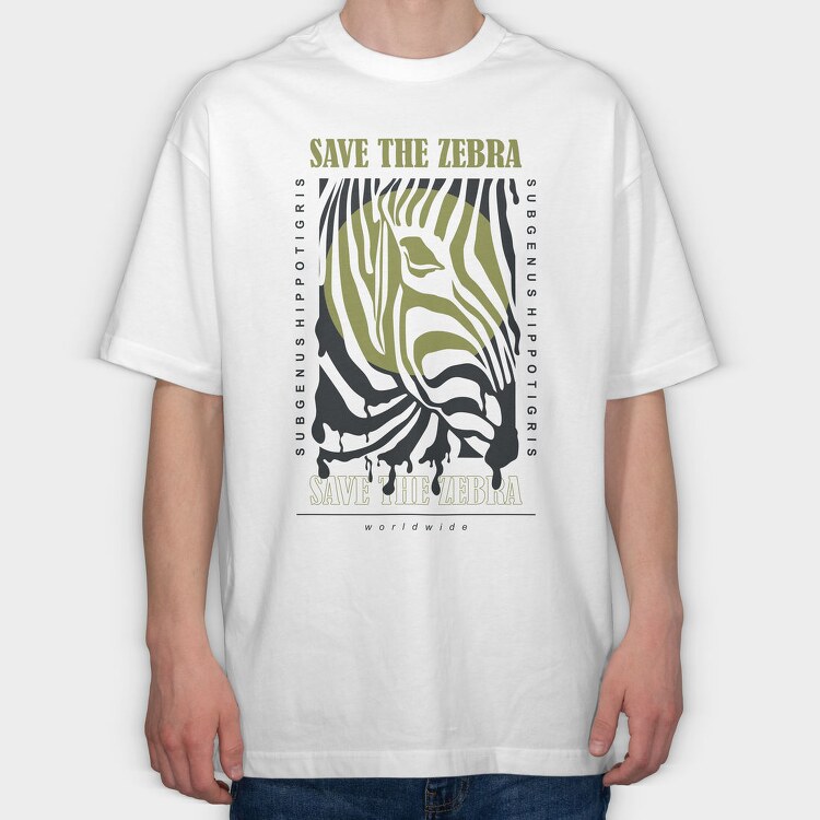 Save The Zebra 2, Tricou Oversize Barbati (Unisex)