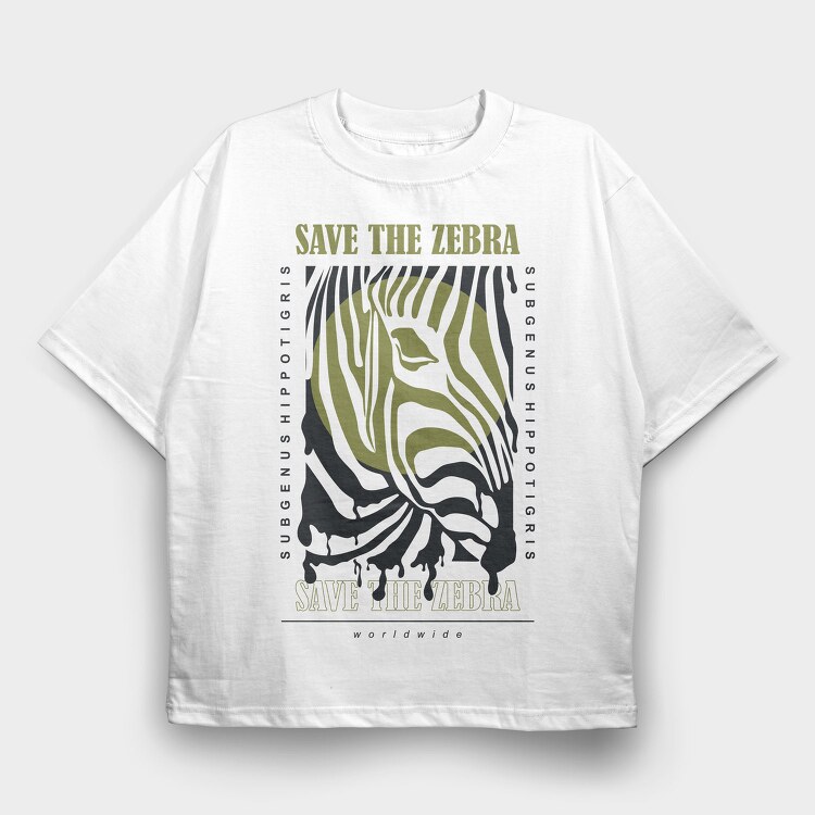 Save The Zebra 2, Tricou Oversize Barbati (Unisex)