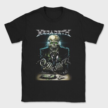Megadeth Skull Planet Flames 2, Tricou Barbati (Unisex)