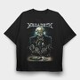 Megadeth Skull Planet Flames 2, Tricou Oversize Barbati (Unisex)